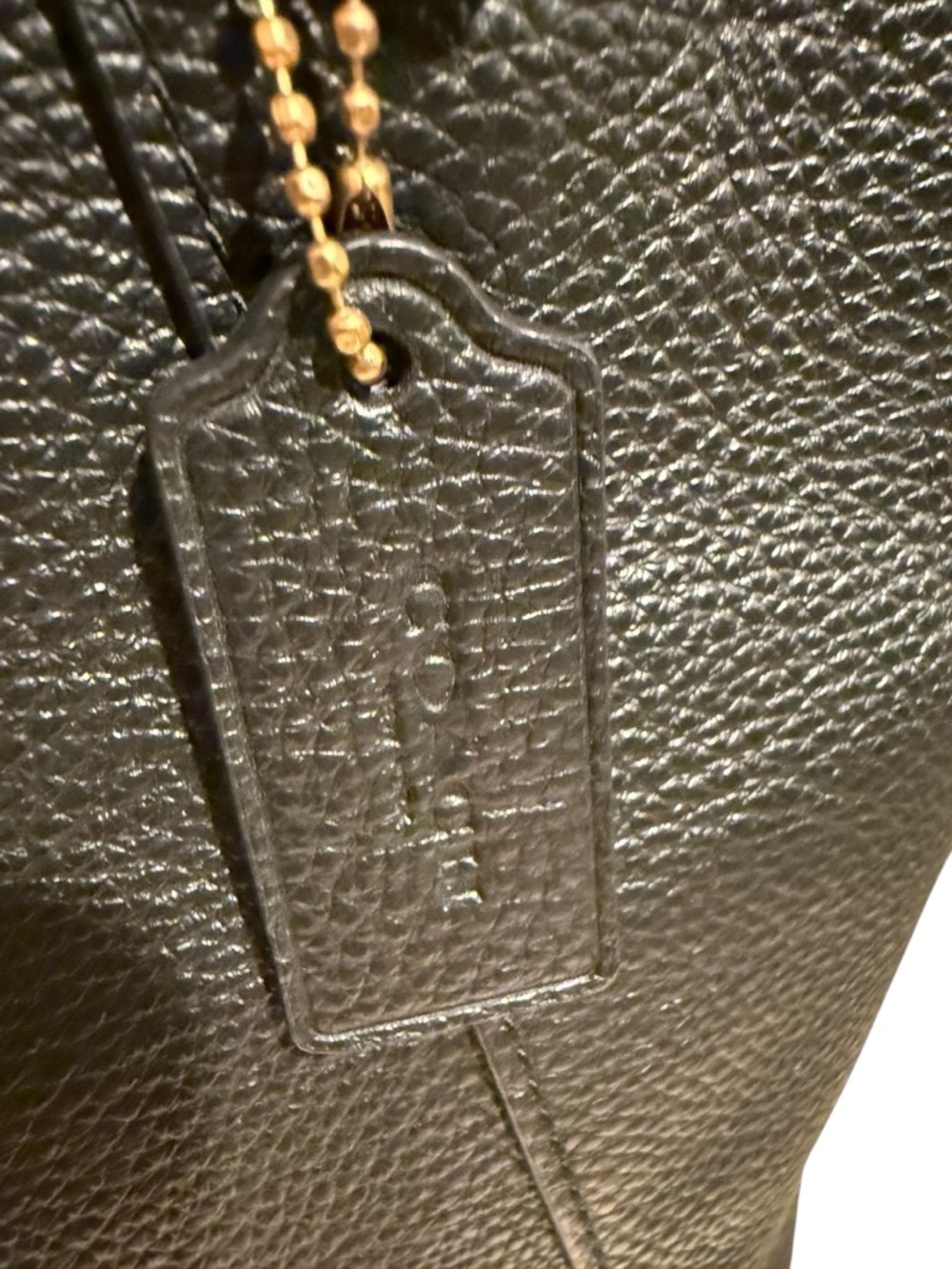 Coach Black Pebbled Leather Mini Kelsey Satchel Crossbody Bag Gold Tone Zip Top - Picture 11 of 16